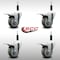 Service Caster 3.5'' SS Gray Poly Swivel 7/8'' Expanding Stem Caster Set Total Lock Brake, 4PK SCC-SSEXTTL20S3514-PPUB-78-4 - alternate 2